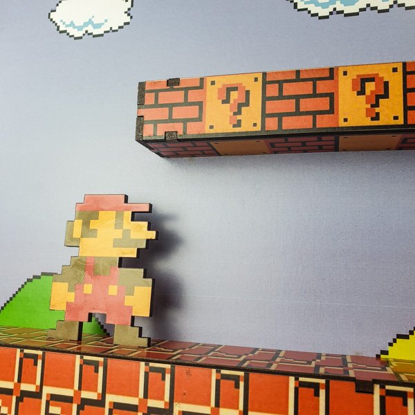 Cuadro gamer Mario Bros 3D gaming decorativo arcade